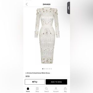 Zhivago L'Artiste Embellished Midi-Dress (White)
